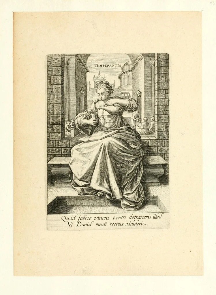An illustration from Virtvtvm vitiorvmq[ve] : quibus capitalium nome inditum est, septenario numero protritorum, encomia vna cum praemijs poenis[qve] quae eorum cultores manent, exemplis testimonijsq[ue] sacrarum litterarum adumbrata, leaf 31