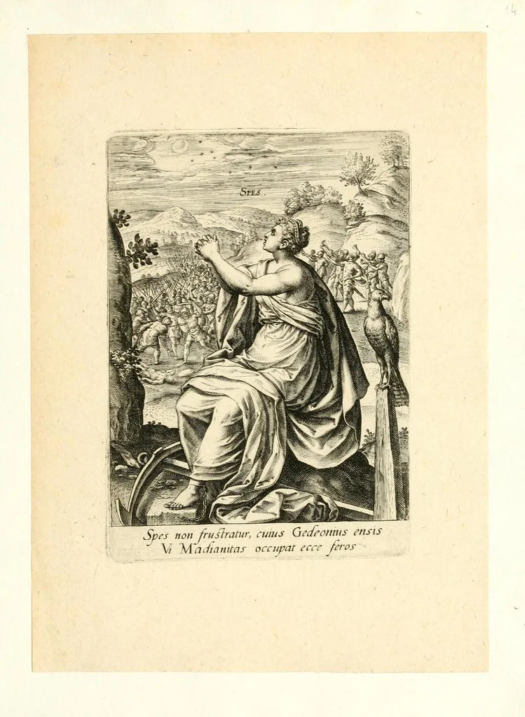 An illustration from Virtvtvm vitiorvmq[ve] : quibus capitalium nome inditum est, septenario numero protritorum, encomia vna cum praemijs poenis[qve] quae eorum cultores manent, exemplis testimonijsq[ue] sacrarum litterarum adumbrata, leaf 33