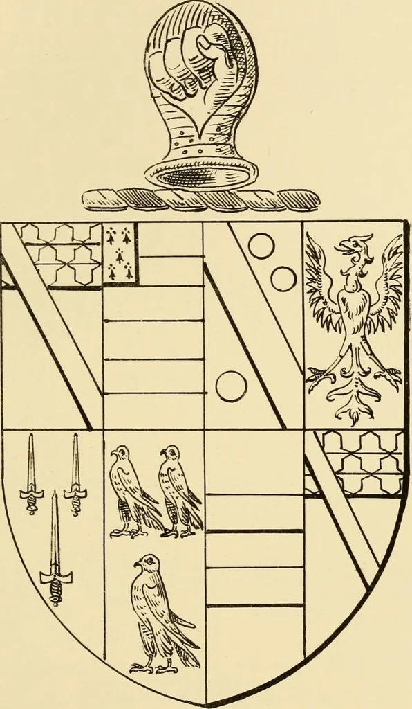 An illustration from The Visitacion of Staffordschire, 1883, leaf 118