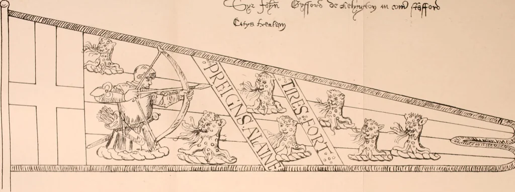 An illustration from The Visitacion of Staffordschire, 1883, leaf 134