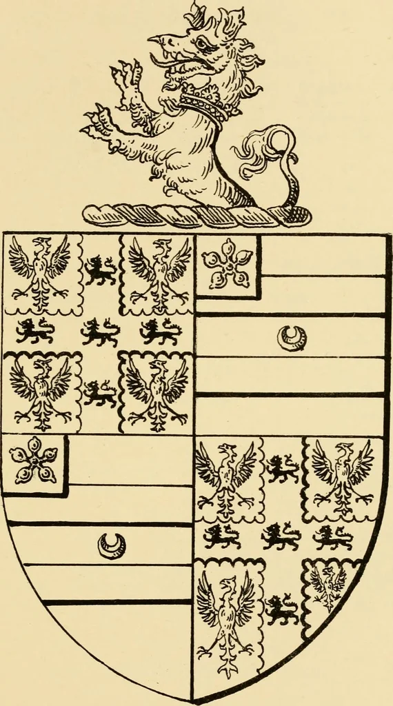 An illustration from The Visitacion of Staffordschire, 1883, leaf 184