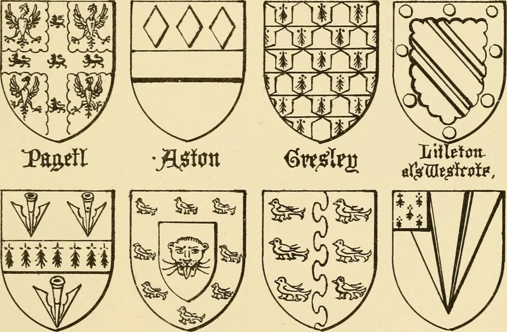 An illustration from The Visitacion of Staffordschire, 1883, leaf 60