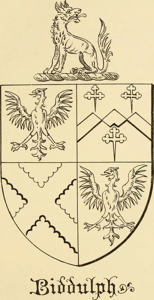 An illustration from The Visitacion of Staffordschire, 1883, leaf 90