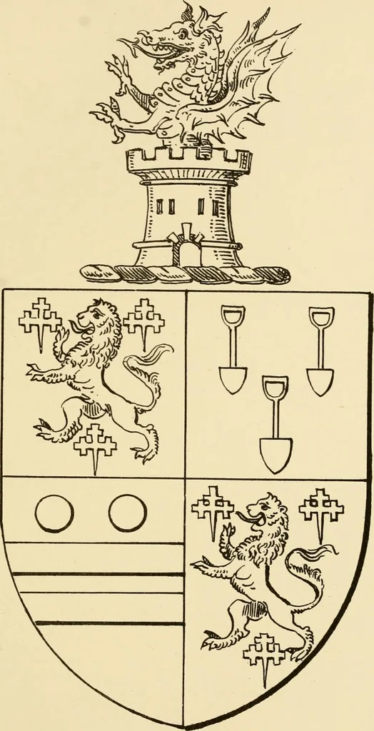 An illustration from The Visitacion of Staffordschire, 1883, leaf 96