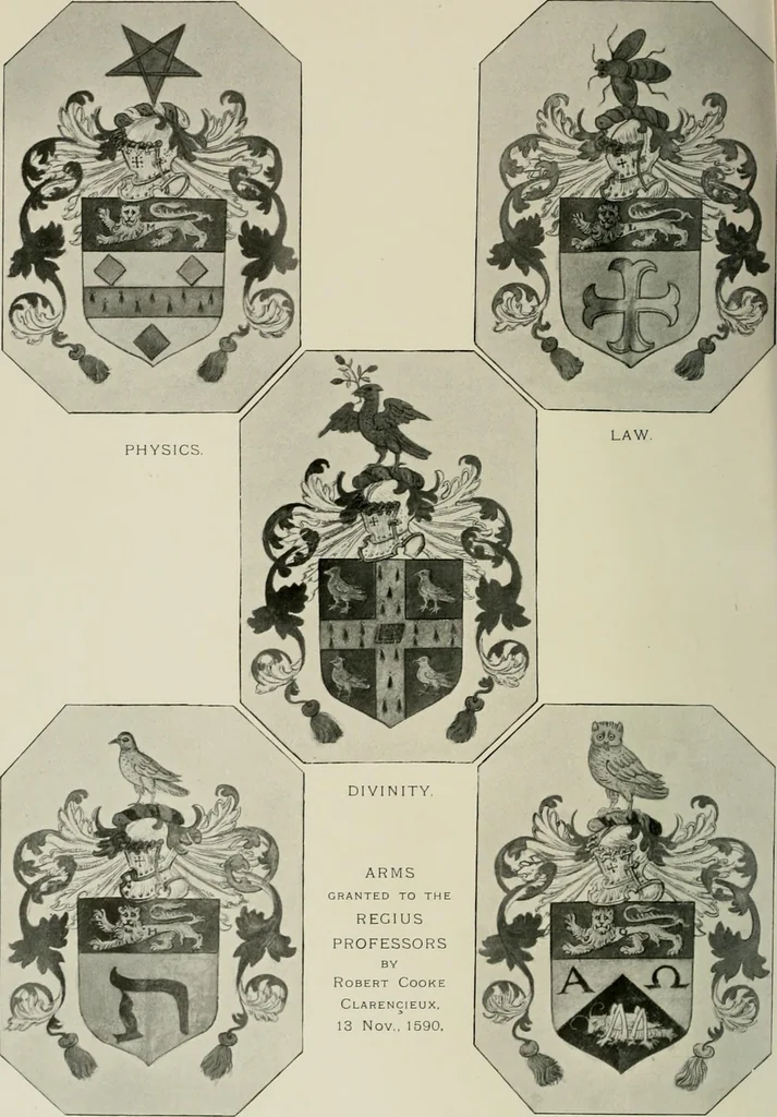 An illustration from The visitation of Cambridge made in a (1575) : continued and enlarged with the vissitation of the same county made by Henery St. George, Richmond herald, marshall and deputy to Willm. Camdem, Clarenceulx, in a 1619, with many other descents added therto, 1897, leaf 11