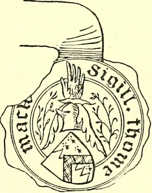 An illustration from The Visitation of the county of Rutland, begun by Fran. Burghill, Somerset, and Gregory King, Rougedragon, on Trinity vacation, 1681. Carried on and finished by Tho. May, Chester herald, and the said Rougedragon pursuivt in Hillary and Trinity vacation 1682. By virtue of several deputacons from Sr Henry St George kt., Clarenceux king of arms. Partly edited by the late W. Harry Rylands and completed by W. Bruce Bannerman, 1922, leaf 40