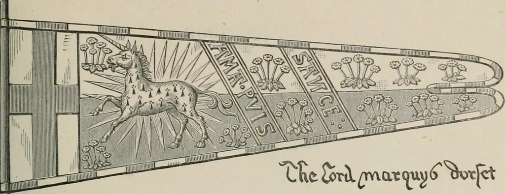 An illustration from The visitation of the county of Somerset in the year 1623, 1876, leaf 198