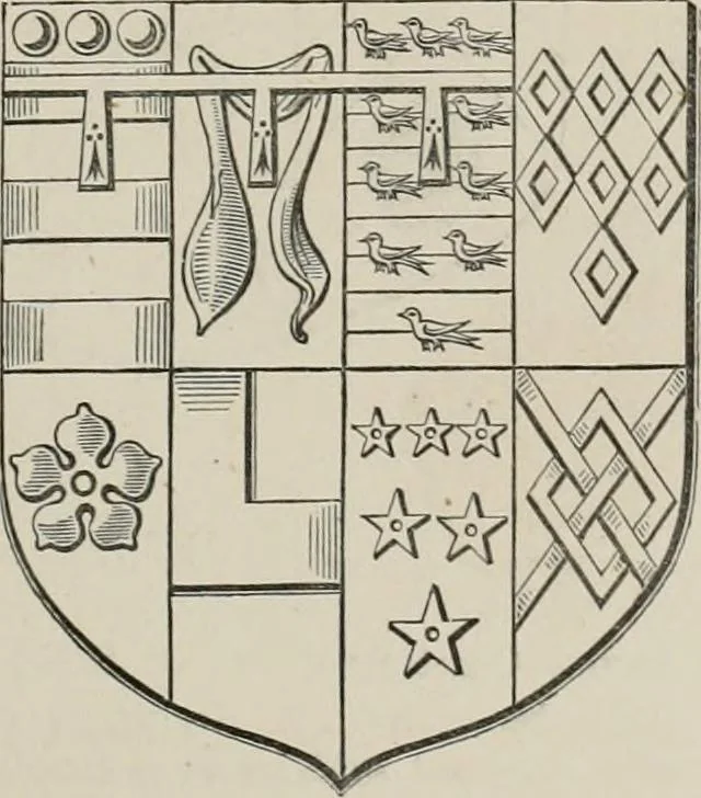 An illustration from The visitation of the county of Somerset in the year 1623, 1876, leaf 198