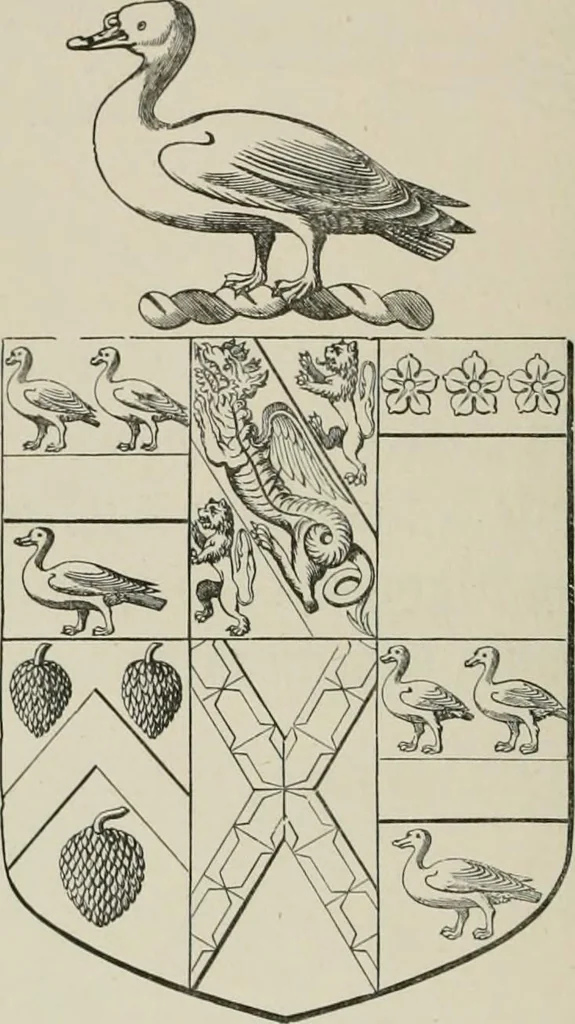 An illustration from The visitation of the county of Somerset in the year 1623, 1876, leaf 199