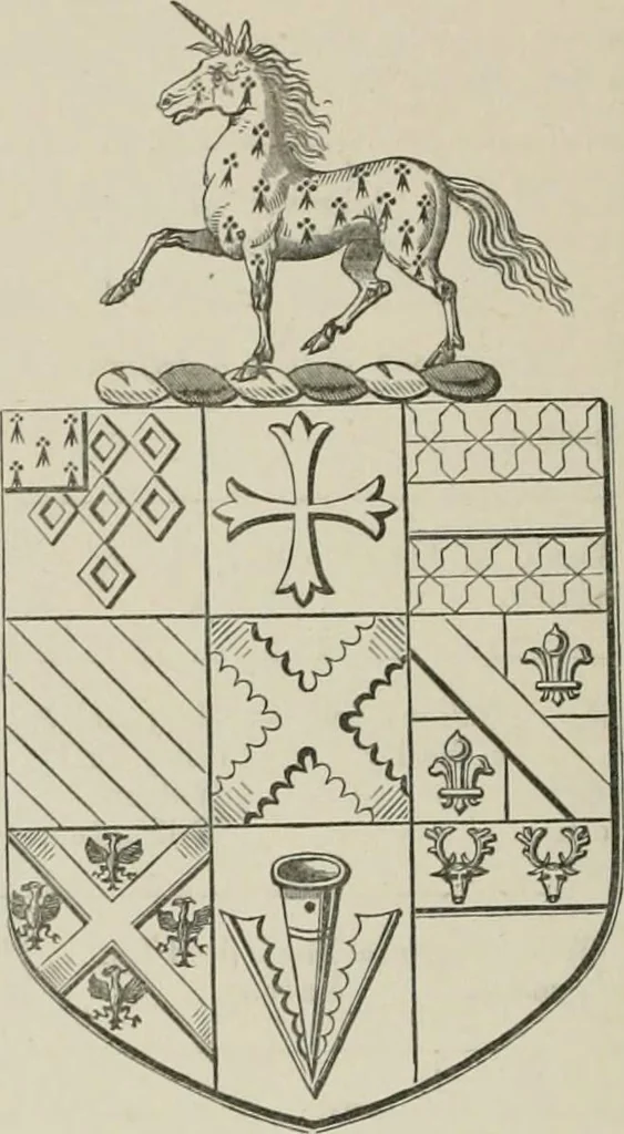 An illustration from The visitation of the county of Somerset in the year 1623, 1876, leaf 201