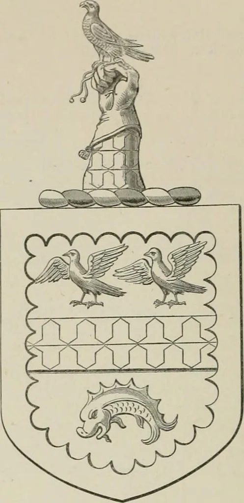 An illustration from The visitation of the county of Somerset in the year 1623, 1876, leaf 217