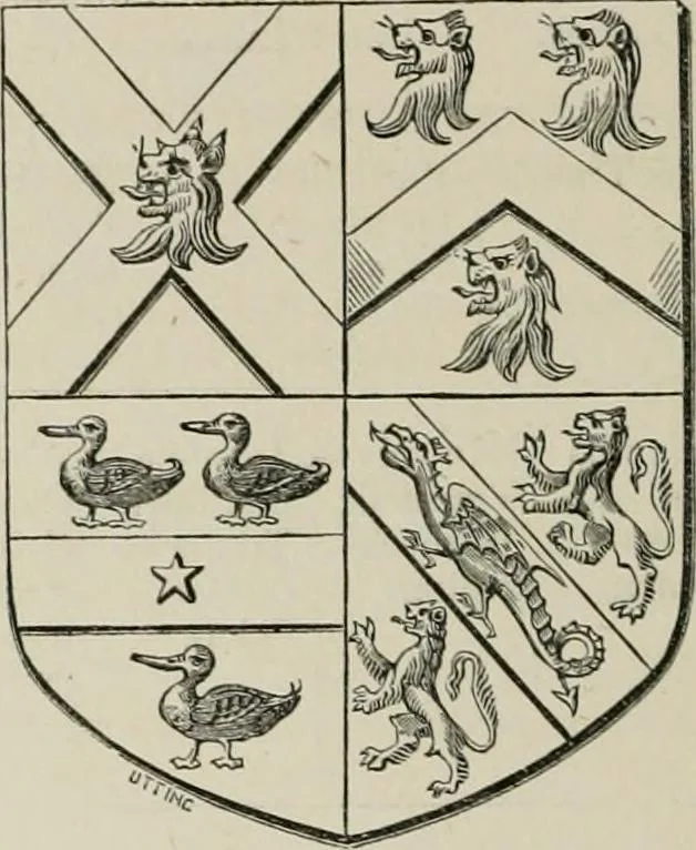An illustration from The visitation of the county of Somerset in the year 1623, 1876, leaf 255