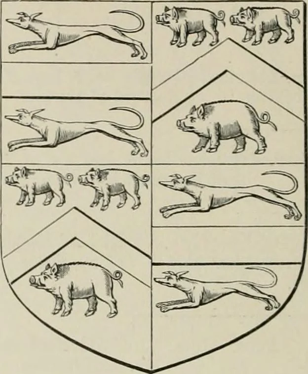 An illustration from The visitation of the county of Somerset in the year 1623, 1876, leaf 257