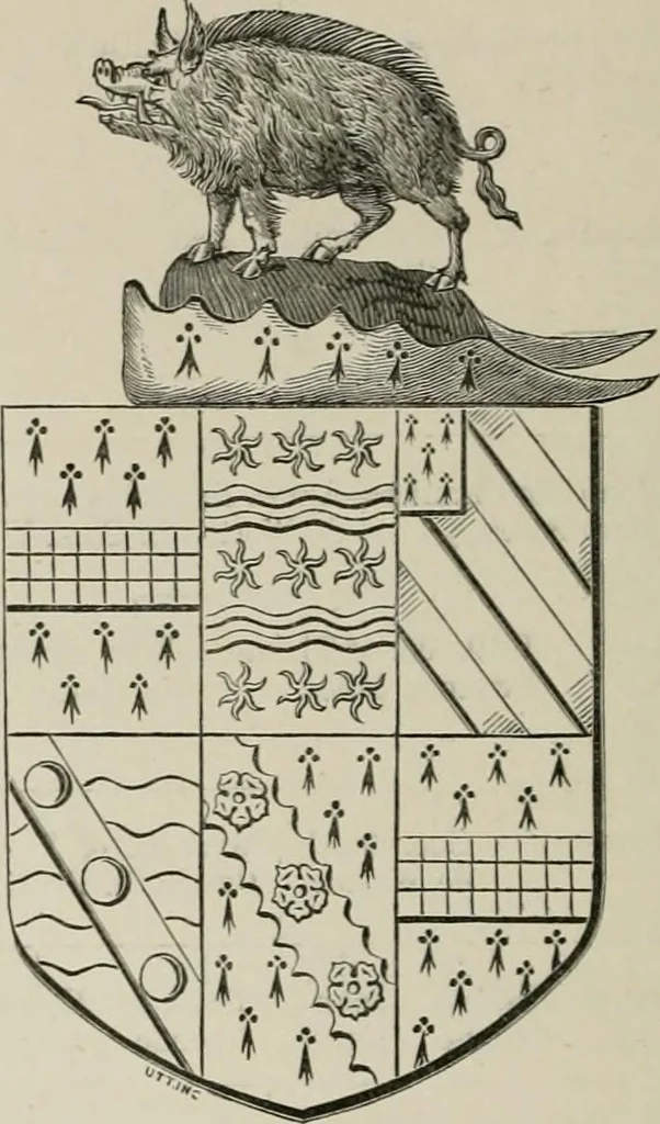An illustration from The visitation of the county of Somerset in the year 1623, 1876, leaf 269