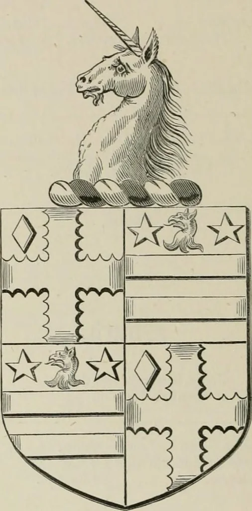 An illustration from The visitation of the county of Somerset in the year 1623, 1876, leaf 277