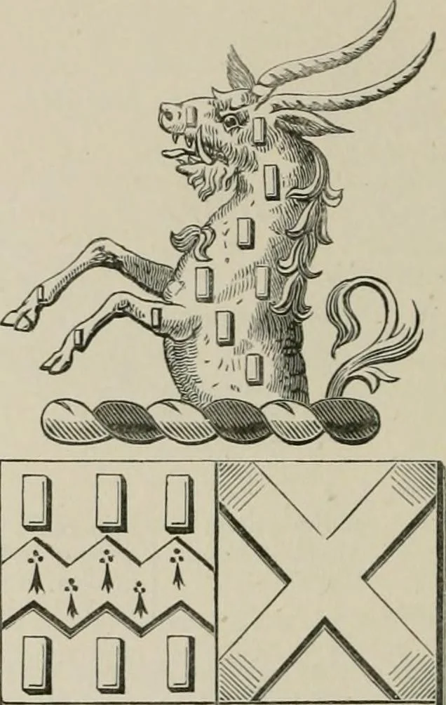 An illustration from The visitation of the county of Somerset in the year 1623, 1876, leaf 385