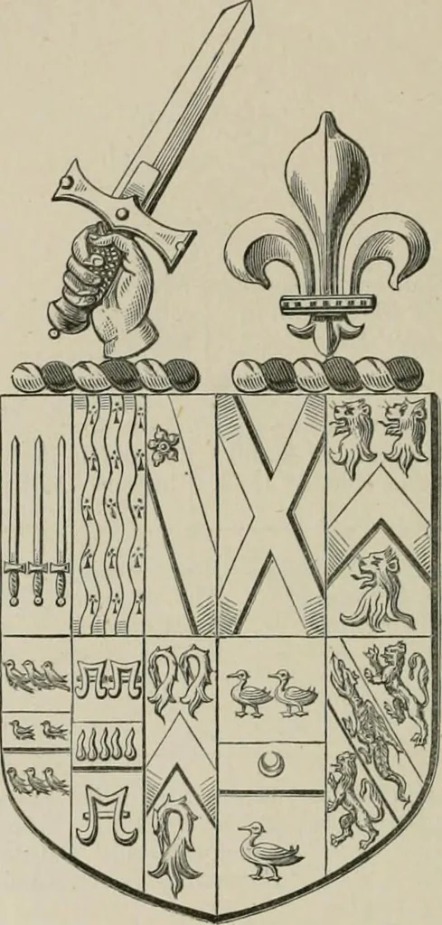 An illustration from The visitation of the county of Somerset in the year 1623, 1876, leaf 395