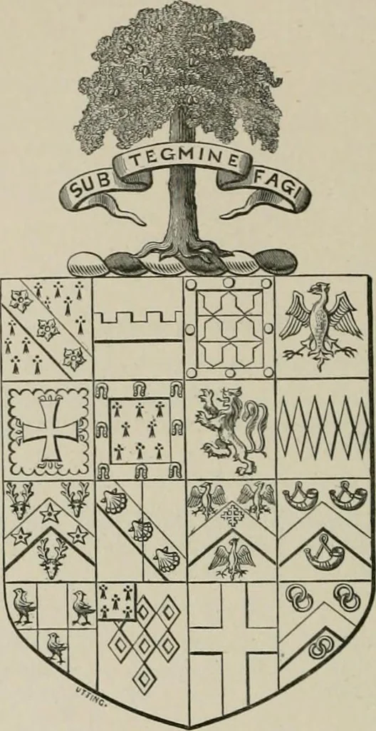 An illustration from The visitation of the county of Somerset in the year 1623, 1876, leaf 399