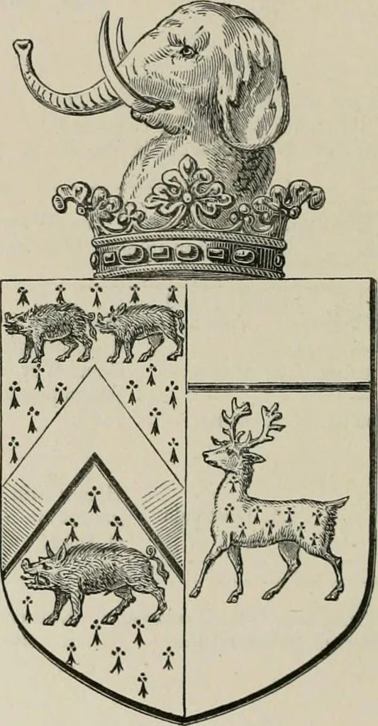 An illustration from The visitation of the county of Somerset in the year 1623, 1876, leaf 411