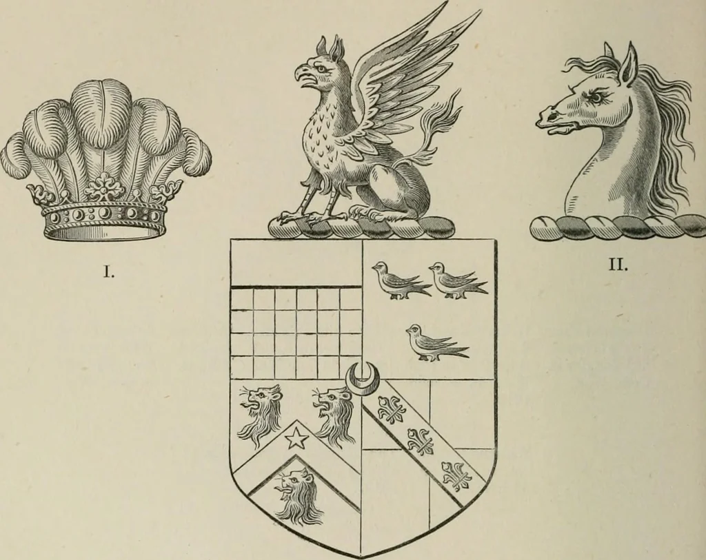 An illustration from The visitation of the county of Somerset in the year 1623, 1876, leaf 417