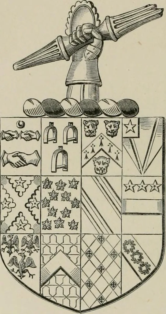An illustration from The visitation of the county of Somerset in the year 1623, 1876, leaf 451