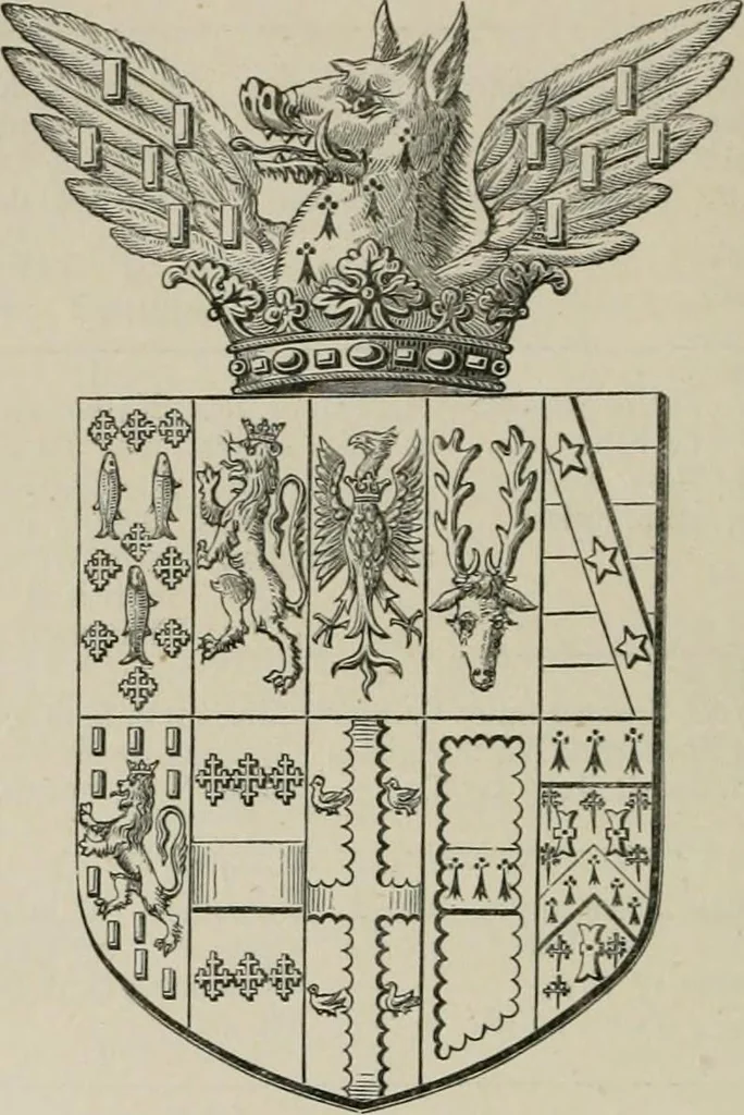 An illustration from The visitation of the county of Somerset in the year 1623, 1876, leaf 483