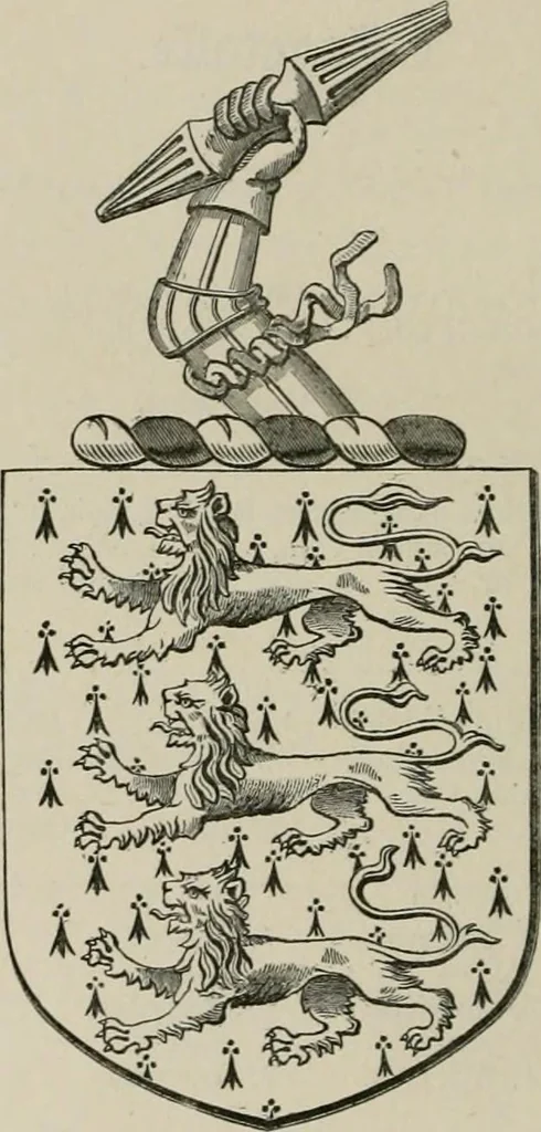 An illustration from The visitation of the county of Somerset in the year 1623, 1876, leaf 487