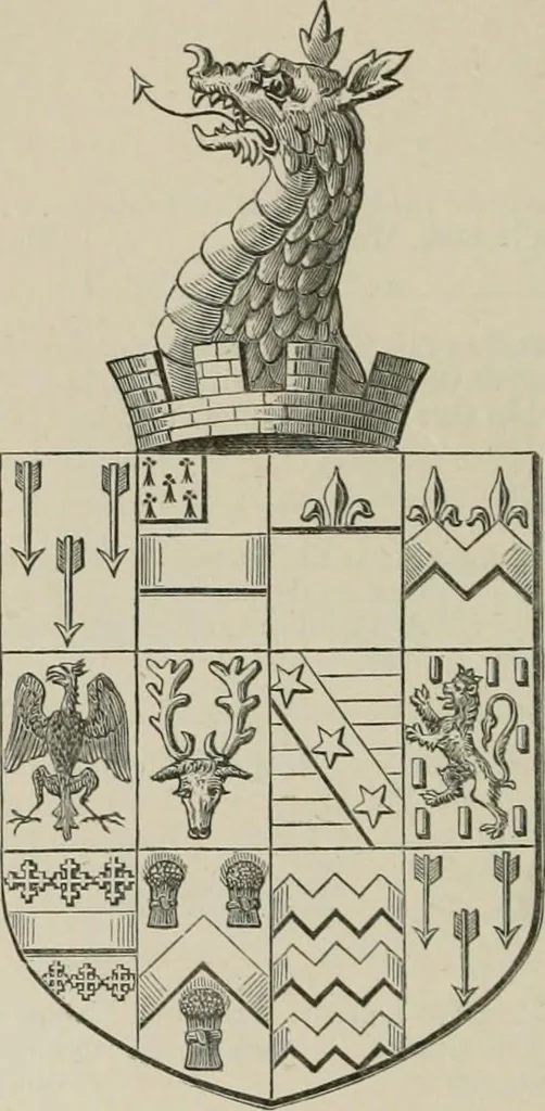 An illustration from The visitation of the county of Somerset in the year 1623, 1876, leaf 507