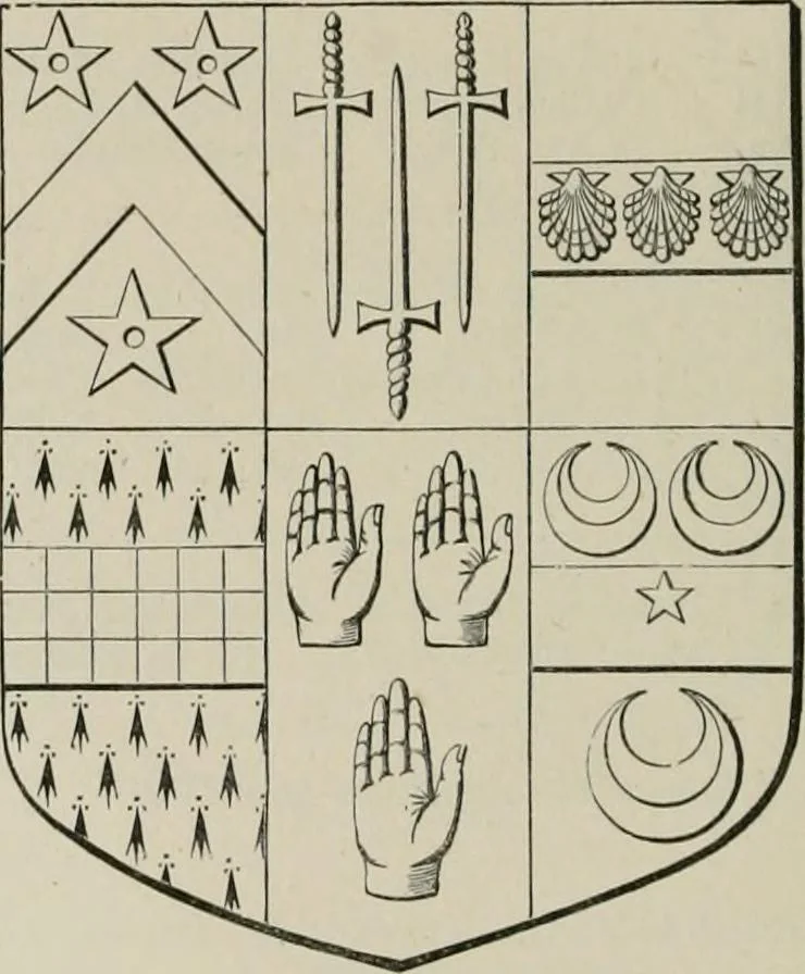 An illustration from The visitation of the county of Somerset in the year 1623, 1876, leaf 543