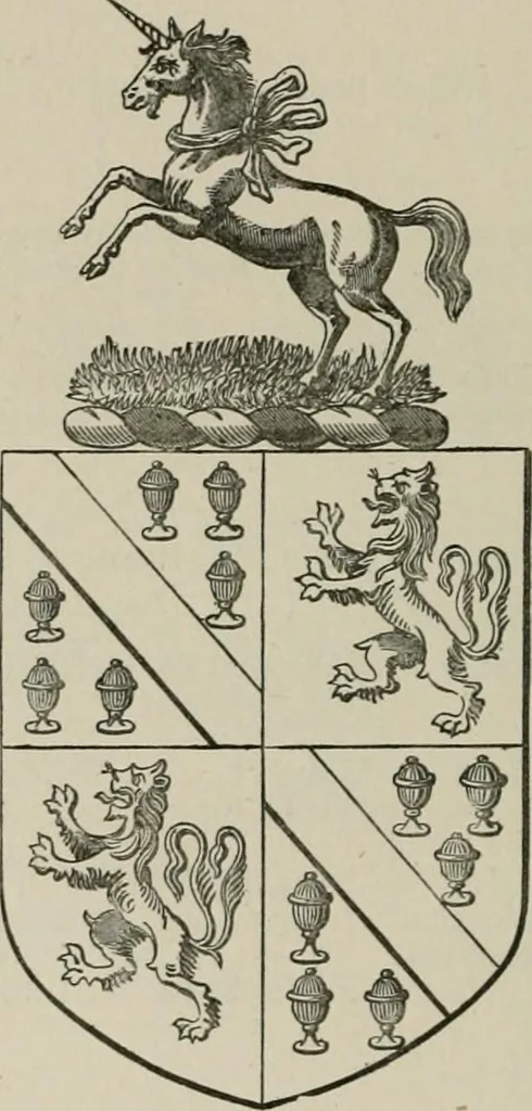 An illustration from The visitation of the county of Somerset in the year 1623, 1876, leaf 555