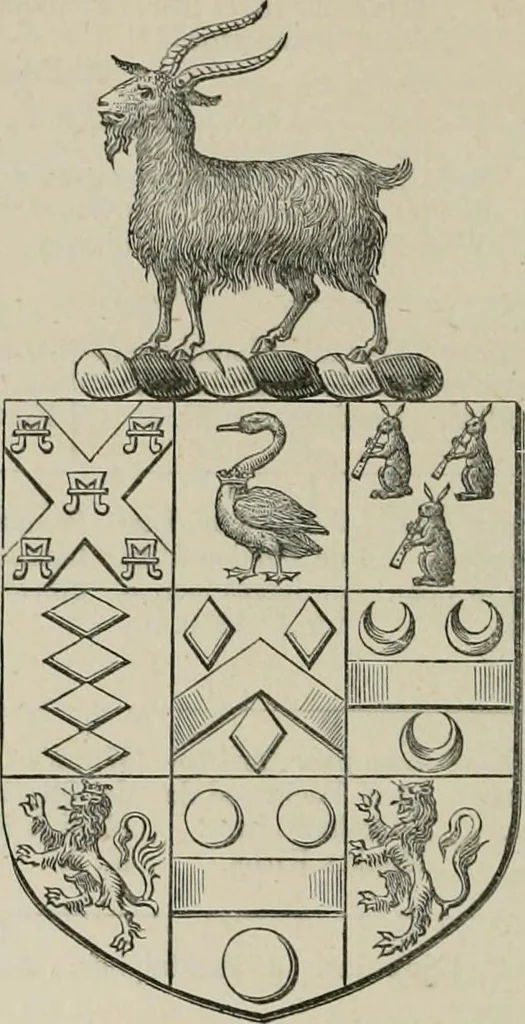 An illustration from The visitation of the county of Somerset in the year 1623, 1876, leaf 589
