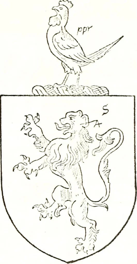 An illustration from The visitation of the county of Warwick, begun by Thomas May, Chester, and Gregory King, Rouge dragon, in Hilary vacacon, 1682. Reviewed by them in the Trinity vacacon following, and finished by Henry Dethick Richmond, and said rouge dragon pursuiv in Trinity vacation, 1683, by virtue of several deputations from Sir Henry St. George, Clarenceux king of arms, 1911, leaf 108