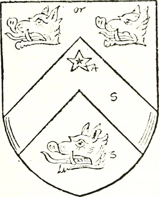 An illustration from The visitation of the county of Warwick, begun by Thomas May, Chester, and Gregory King, Rouge dragon, in Hilary vacacon, 1682. Reviewed by them in the Trinity vacacon following, and finished by Henry Dethick Richmond, and said rouge dragon pursuiv in Trinity vacation, 1683, by virtue of several deputations from Sir Henry St. George, Clarenceux king of arms, 1911, leaf 160