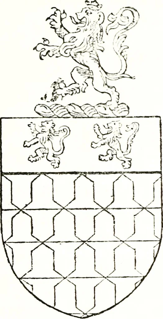 An illustration from The visitation of the county of Warwick, begun by Thomas May, Chester, and Gregory King, Rouge dragon, in Hilary vacacon, 1682. Reviewed by them in the Trinity vacacon following, and finished by Henry Dethick Richmond, and said rouge dragon pursuiv in Trinity vacation, 1683, by virtue of several deputations from Sir Henry St. George, Clarenceux king of arms, 1911, leaf 192