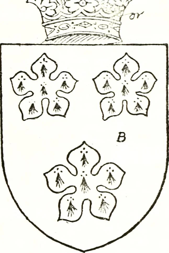 An illustration from The visitation of the county of Warwick, begun by Thomas May, Chester, and Gregory King, Rouge dragon, in Hilary vacacon, 1682. Reviewed by them in the Trinity vacacon following, and finished by Henry Dethick Richmond, and said rouge dragon pursuiv in Trinity vacation, 1683, by virtue of several deputations from Sir Henry St. George, Clarenceux king of arms, 1911, leaf 220
