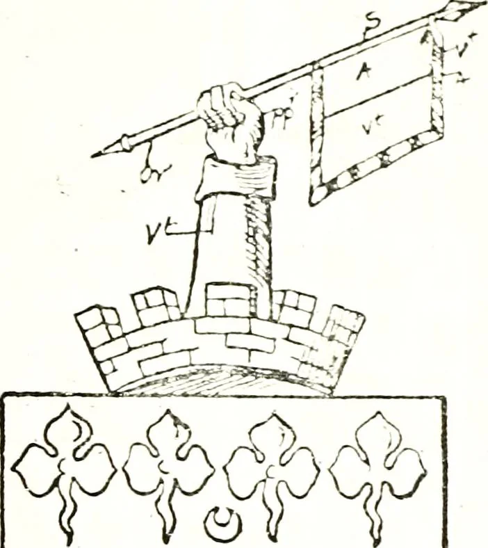 An illustration from The visitation of the county of Warwick, begun by Thomas May, Chester, and Gregory King, Rouge dragon, in Hilary vacacon, 1682. Reviewed by them in the Trinity vacacon following, and finished by Henry Dethick Richmond, and said rouge dragon pursuiv in Trinity vacation, 1683, by virtue of several deputations from Sir Henry St. George, Clarenceux king of arms, 1911, leaf 280