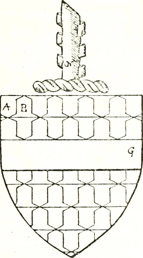 An illustration from The visitation of the county of Warwick, begun by Thomas May, Chester, and Gregory King, Rouge dragon, in Hilary vacacon, 1682. Reviewed by them in the Trinity vacacon following, and finished by Henry Dethick Richmond, and said rouge dragon pursuiv in Trinity vacation, 1683, by virtue of several deputations from Sir Henry St. George, Clarenceux king of arms, 1911, leaf 282