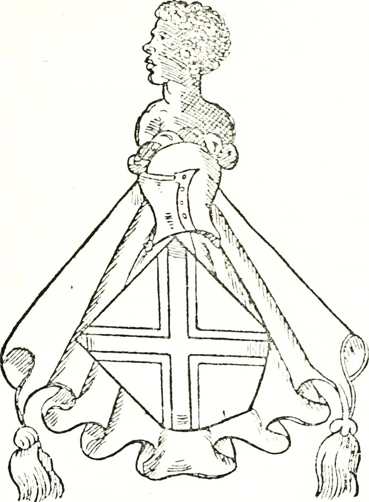 An illustration from The visitation of the county of Warwick, begun by Thomas May, Chester, and Gregory King, Rouge dragon, in Hilary vacacon, 1682. Reviewed by them in the Trinity vacacon following, and finished by Henry Dethick Richmond, and said rouge dragon pursuiv in Trinity vacation, 1683, by virtue of several deputations from Sir Henry St. George, Clarenceux king of arms, 1911, leaf 330