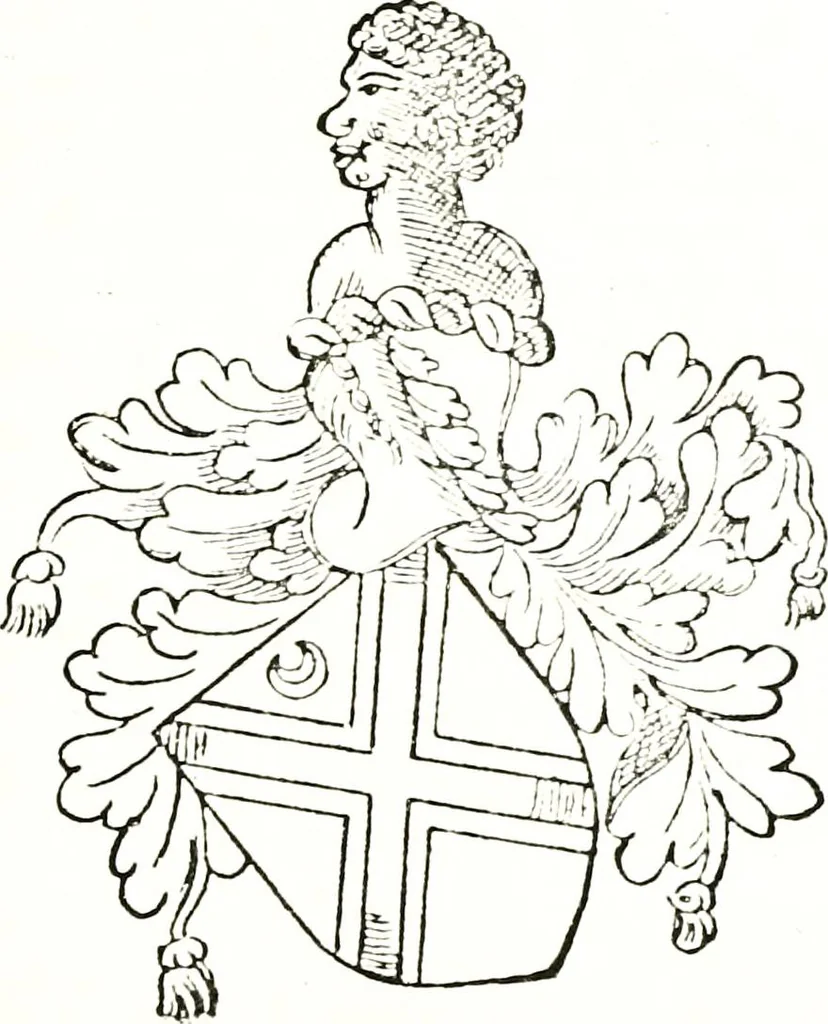 An illustration from The visitation of the county of Warwick, begun by Thomas May, Chester, and Gregory King, Rouge dragon, in Hilary vacacon, 1682. Reviewed by them in the Trinity vacacon following, and finished by Henry Dethick Richmond, and said rouge dragon pursuiv in Trinity vacation, 1683, by virtue of several deputations from Sir Henry St. George, Clarenceux king of arms, 1911, leaf 332