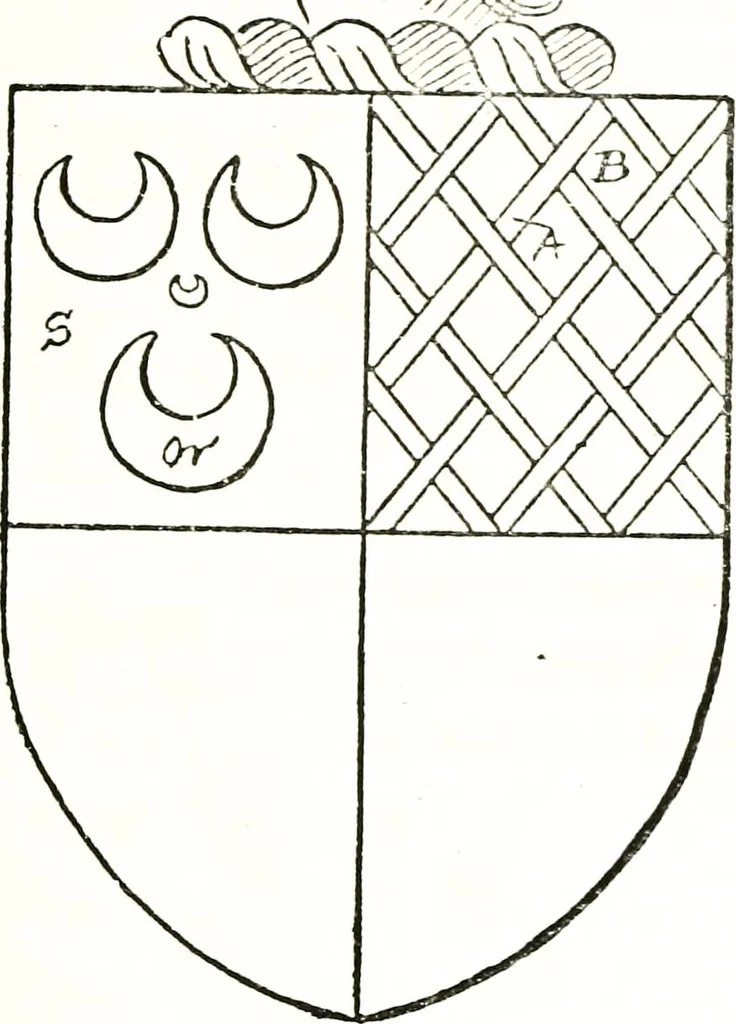 An illustration from The visitation of the county of Warwick, begun by Thomas May, Chester, and Gregory King, Rouge dragon, in Hilary vacacon, 1682. Reviewed by them in the Trinity vacacon following, and finished by Henry Dethick Richmond, and said rouge dragon pursuiv in Trinity vacation, 1683, by virtue of several deputations from Sir Henry St. George, Clarenceux king of arms, 1911, leaf 344