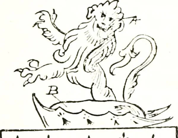 An illustration from The visitation of the county of Warwick, begun by Thomas May, Chester, and Gregory King, Rouge dragon, in Hilary vacacon, 1682. Reviewed by them in the Trinity vacacon following, and finished by Henry Dethick Richmond, and said rouge dragon pursuiv in Trinity vacation, 1683, by virtue of several deputations from Sir Henry St. George, Clarenceux king of arms, 1911, leaf 384