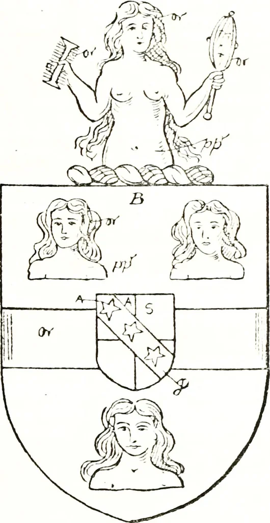 An illustration from The visitation of the county of Warwick, begun by Thomas May, Chester, and Gregory King, Rouge dragon, in Hilary vacacon, 1682. Reviewed by them in the Trinity vacacon following, and finished by Henry Dethick Richmond, and said rouge dragon pursuiv in Trinity vacation, 1683, by virtue of several deputations from Sir Henry St. George, Clarenceux king of arms, 1911, leaf 66