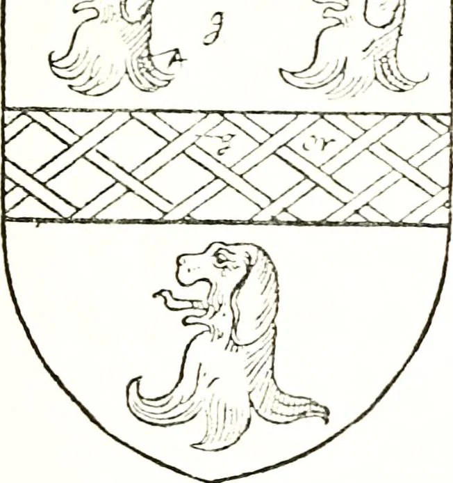 An illustration from The visitation of the county of Warwick, begun by Thomas May, Chester, and Gregory King, Rouge dragon, in Hilary vacacon, 1682. Reviewed by them in the Trinity vacacon following, and finished by Henry Dethick Richmond, and said rouge dragon pursuiv in Trinity vacation, 1683, by virtue of several deputations from Sir Henry St. George, Clarenceux king of arms, 1911, leaf 92