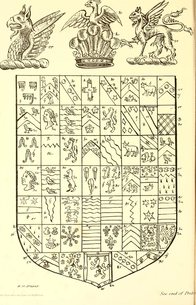 An illustration from The visitation of the county of Cornwall, in the year 1620, 1874, leaf 9