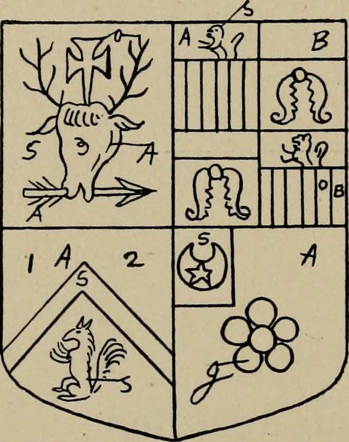 An illustration from The visitation of the county of Buckingham made in 1634 by John Philipot, esq. ..., 1909, leaf 169