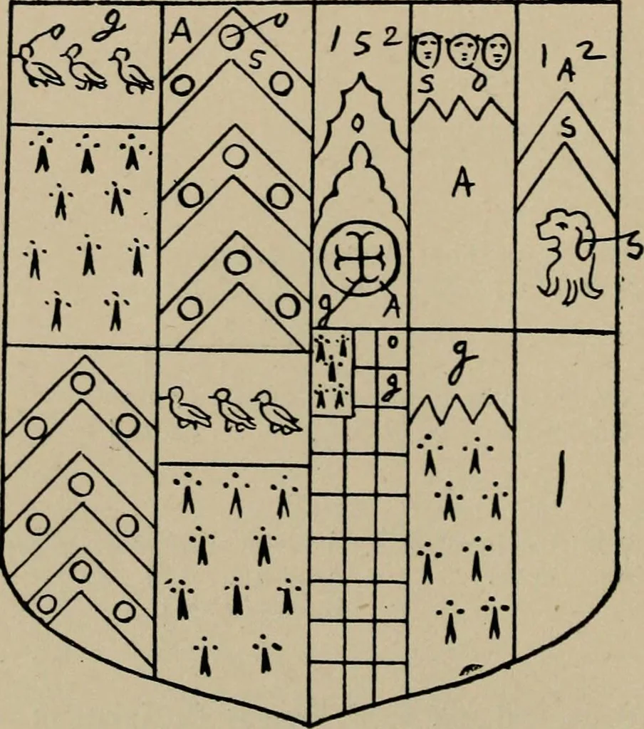 An illustration from The visitation of the county of Buckingham made in 1634 by John Philipot, esq. ..., 1909, leaf 185
