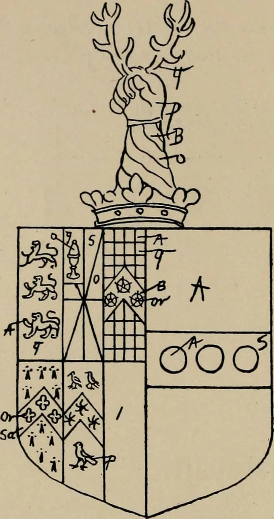 An illustration from The visitation of the county of Buckingham made in 1634 by John Philipot, esq. ..., 1909, leaf 187