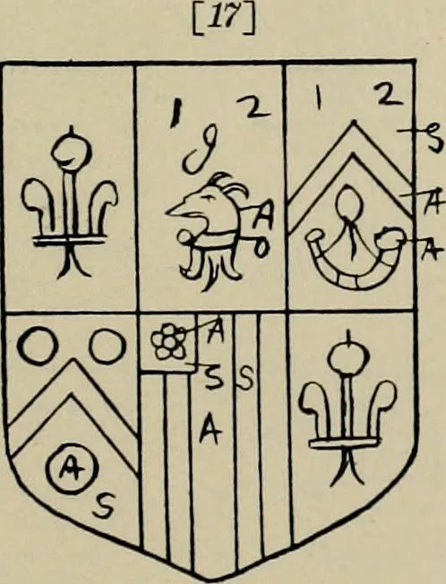 An illustration from The visitation of the county of Buckingham made in 1634 by John Philipot, esq. ..., 1909, leaf 158