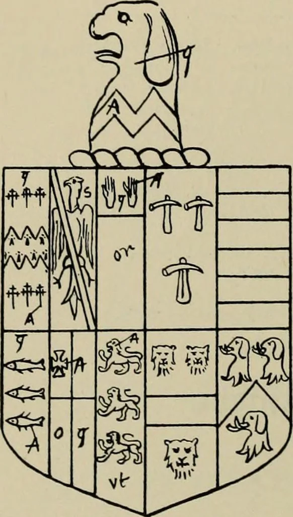 An illustration from The visitation of the county of Buckingham made in 1634 by John Philipot, esq. ..., 1909, leaf 195