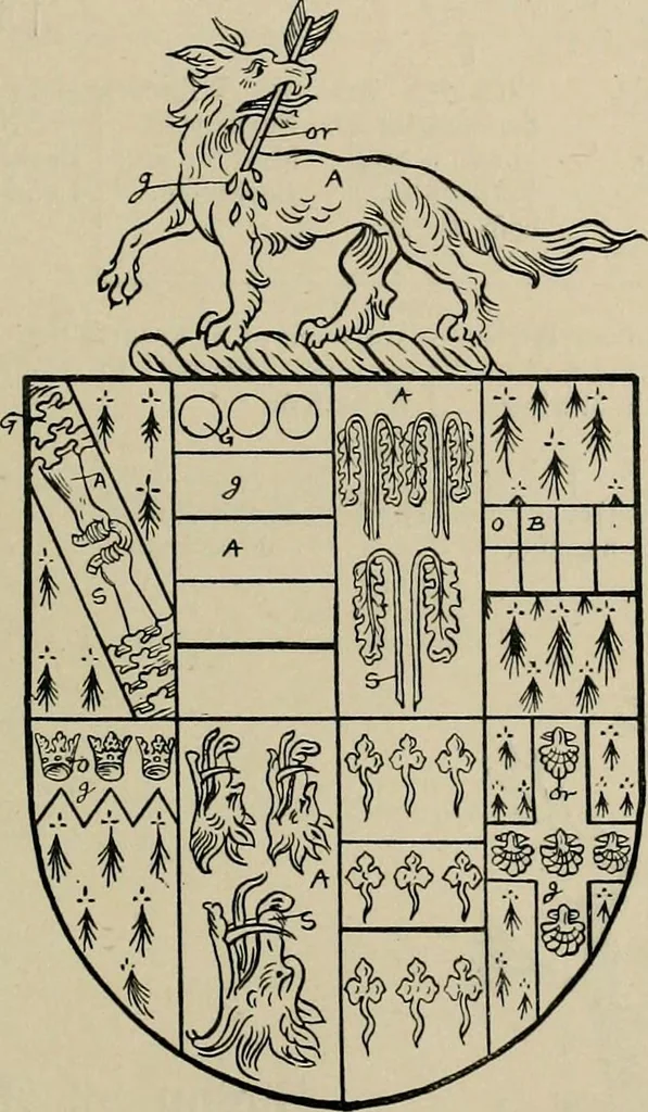 An illustration from The visitation of the county of Buckingham made in 1634 by John Philipot, esq. ..., 1909, leaf 38